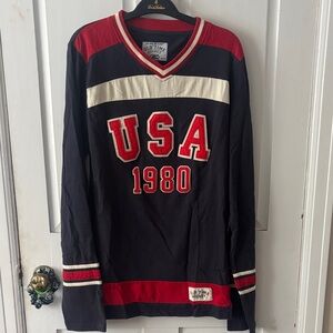 Old Time Hockey Women's USA 1980 navy Top